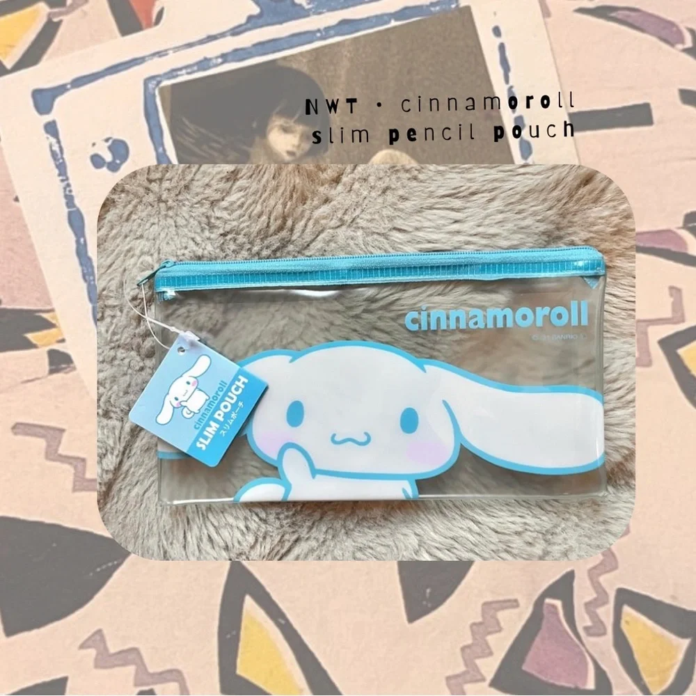 🆕 🎉 set of 2 clear zipper Sanrio pouches featuring Cinnamoroll & Bad Badtz-Maru